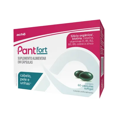 Suplemento Alimentar Pant Fort Cabelos, Pele e Unhas 60 cápsulas Softgel