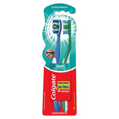 Kit Escova Dental Colgate 360º Macia 2 Unidades