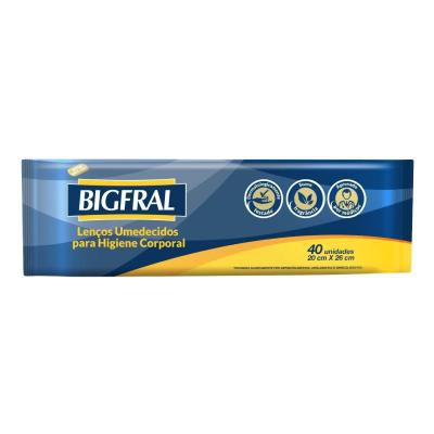 Toalha Umedecida Adulto Bigfral 40 Unidades