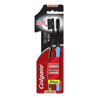 Kit Escova Dental Colgate Slim Soft Black 2 Unidades