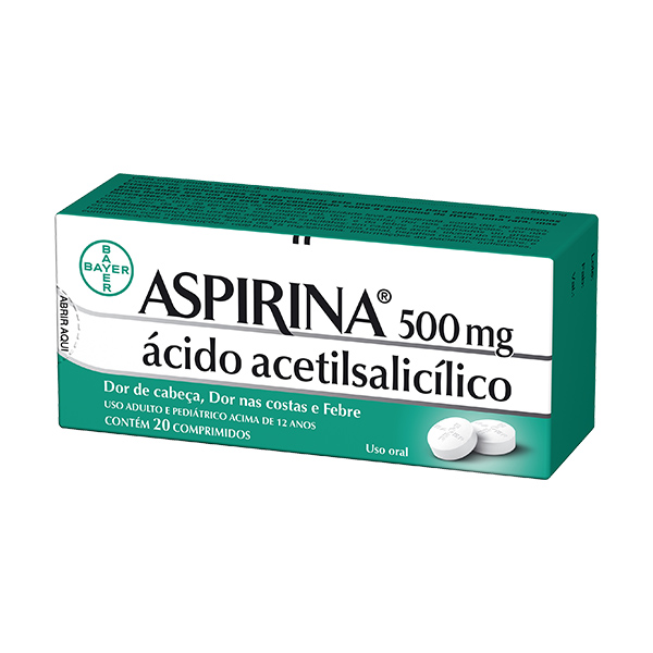 Aspirina 500mg 20 Comprimidos