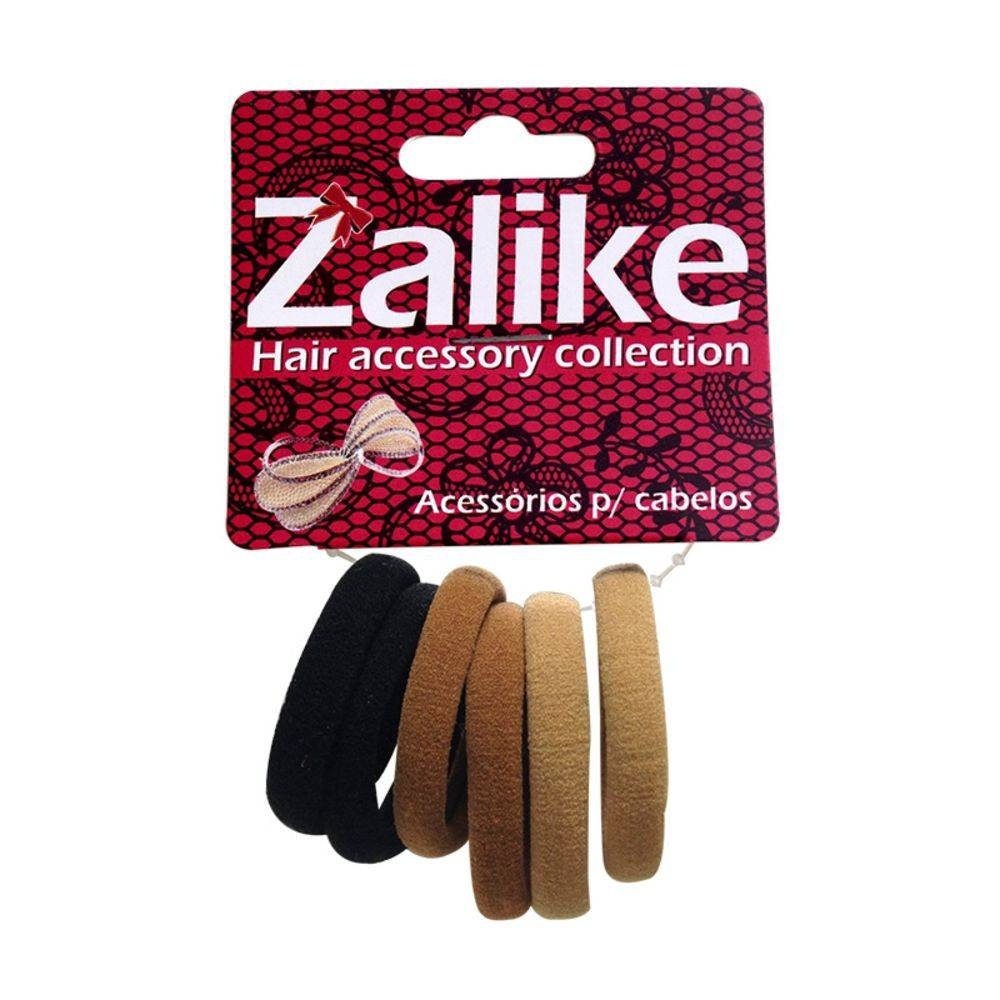 Elástico para Cabelo Zalike sem Metal 3mm Cores Neutras 6 Unidades