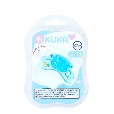 Chupeta Kuka Azul Decorada Bico Silicone Maiores De 6 Meses preço