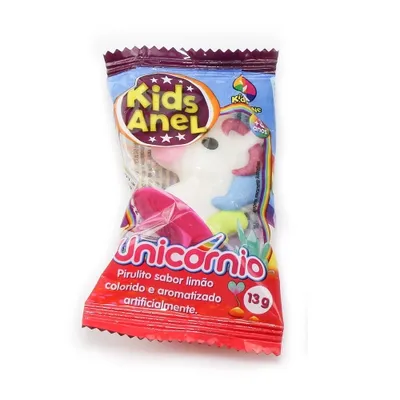 Pirulito Kids Anel Unicórnio Limão 13g