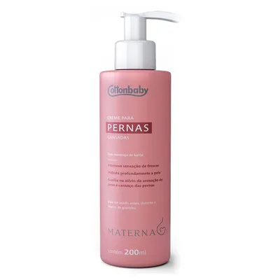 Creme Para Pernas Cansadas Materna Cottonbaby Pump 200ml 