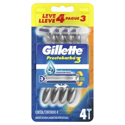 Aparelho de Barbear Gillette Prestobarba3 Regular Leve 4 Pague 3