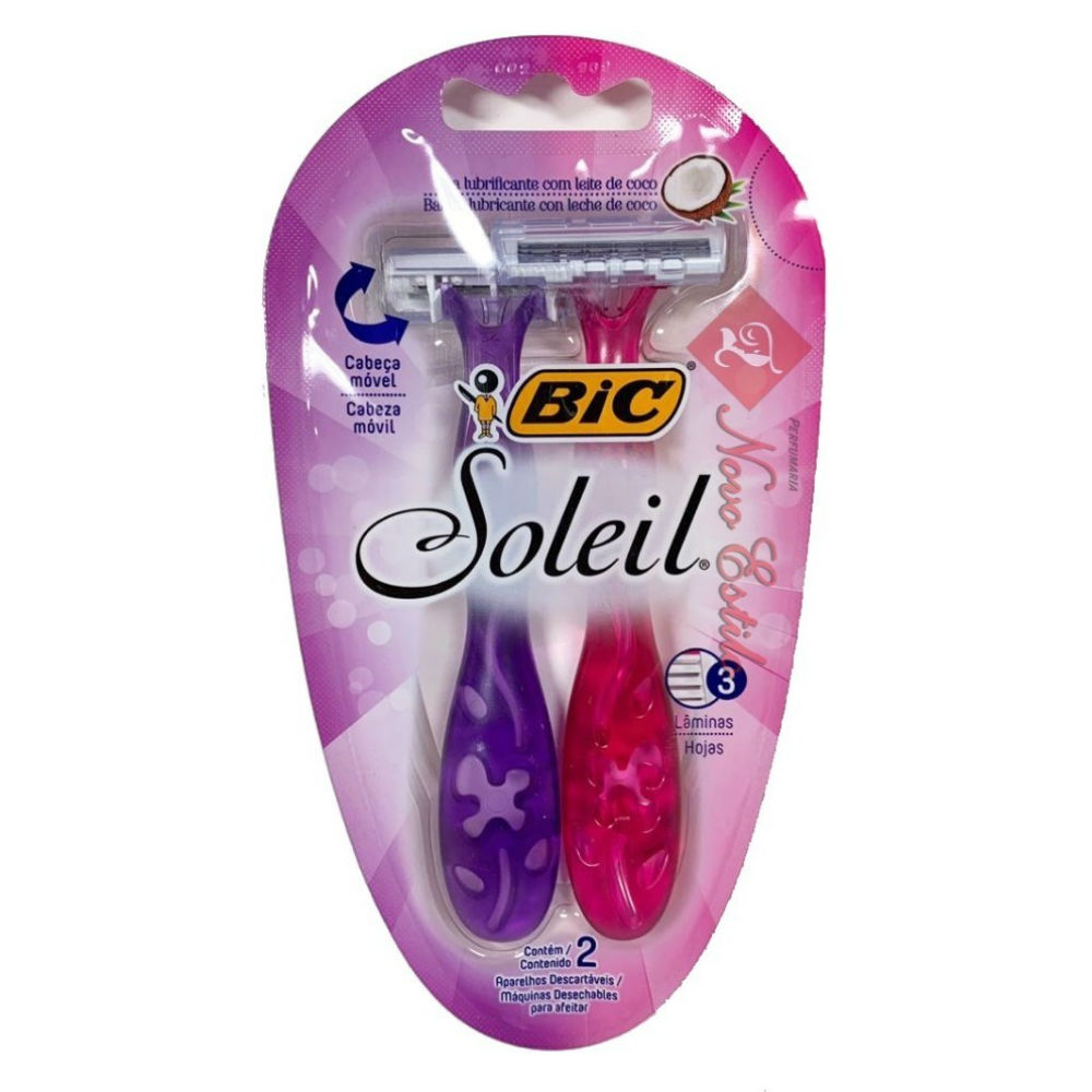 Aparelho para Depilação Bic Soleil Rosa e Roxo com 2un