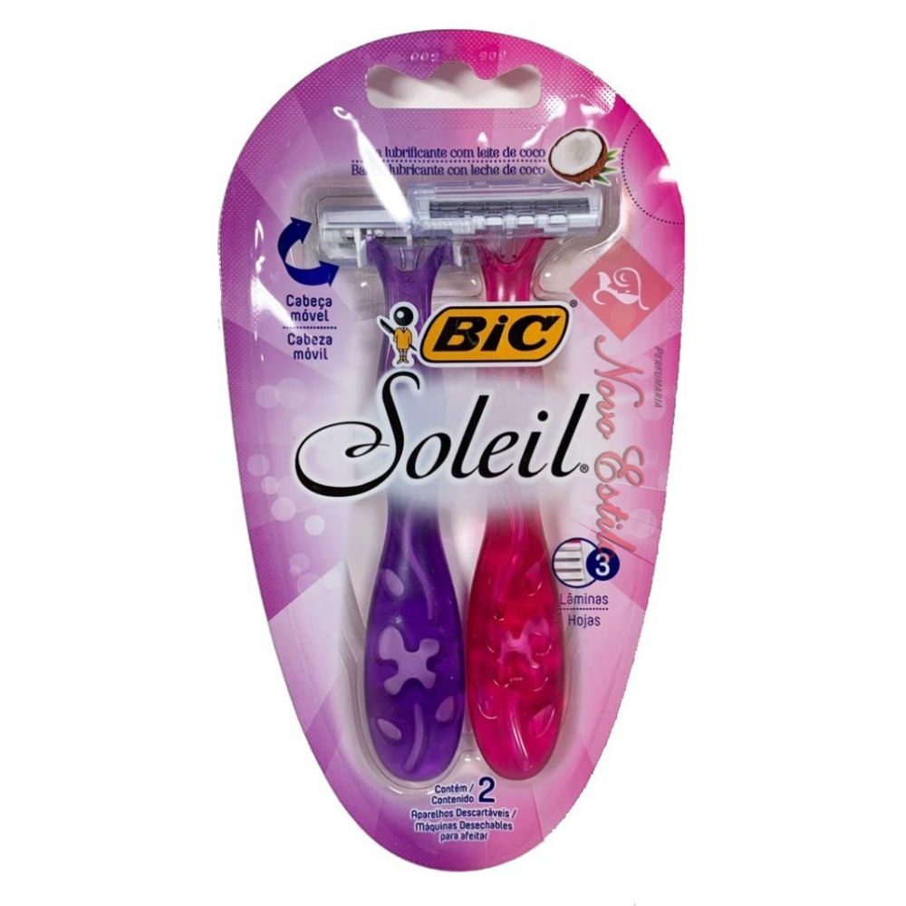 Aparelho para Depilação Bic Soleil Rosa e Roxo com 2un