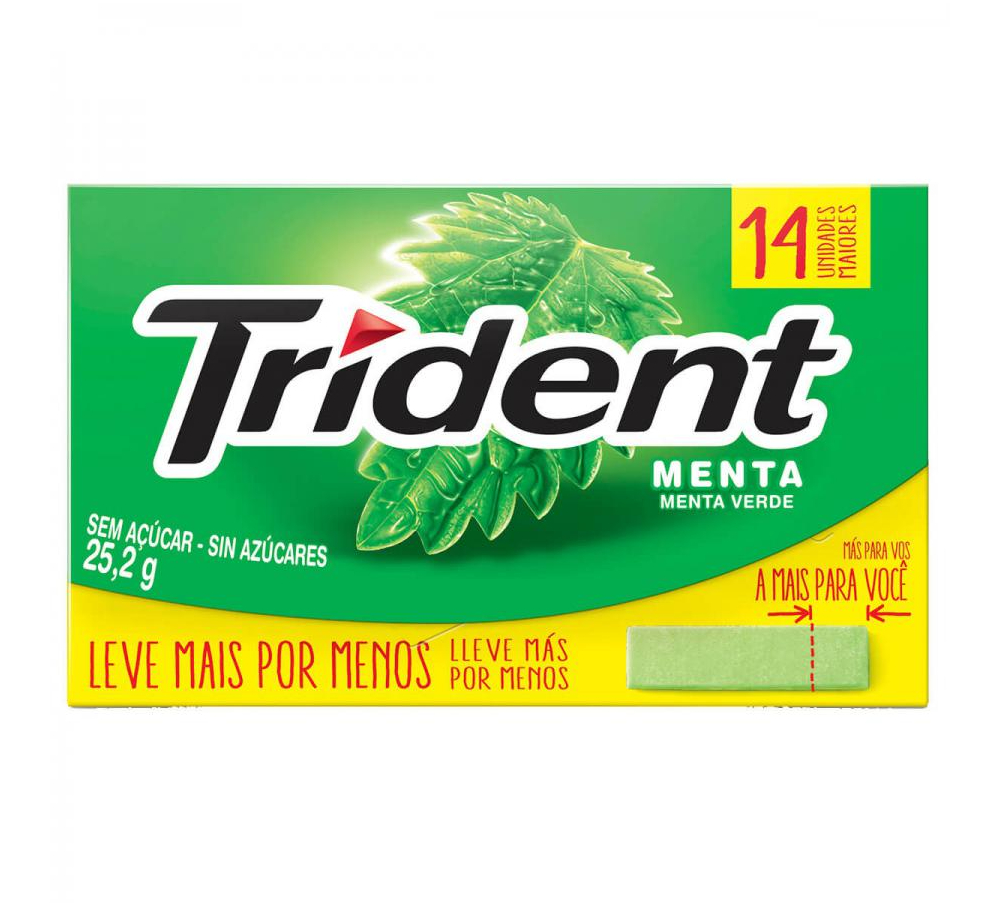 Chicletes Trident Menta 14S