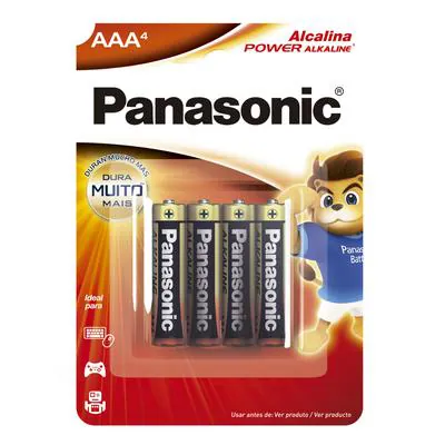 Pilha Panasonic Palito Alcalina AAA 4 Unidades