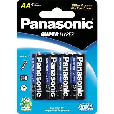 Pilha Panasonic Pequena AA 3SHS 4 Unidades