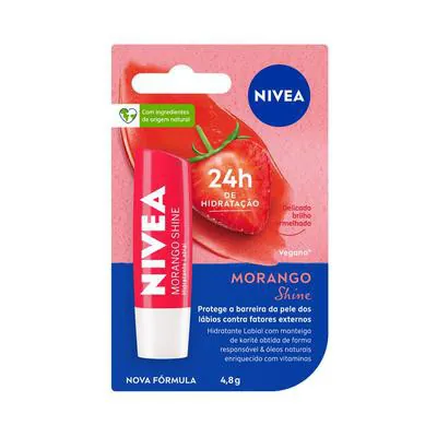 Nivea Hidratante Labial Morango Shine 4,8g