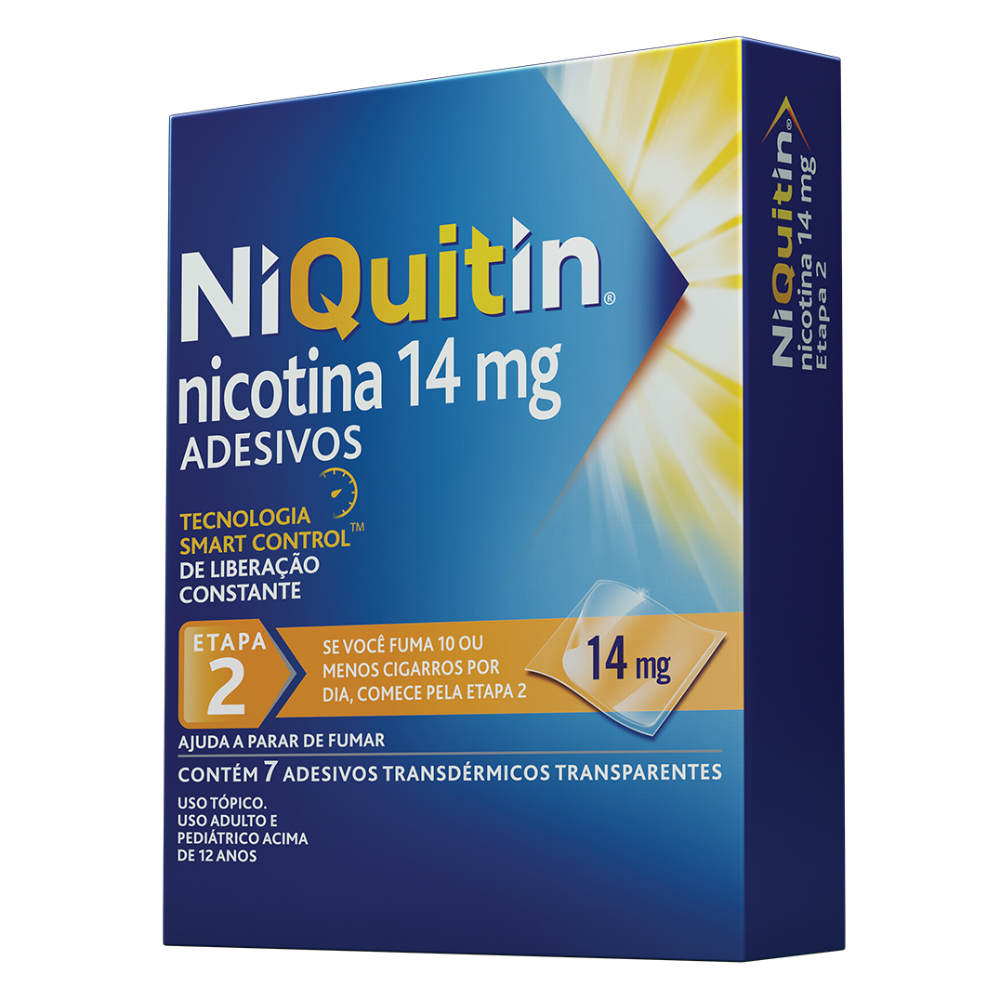 NiQuitin Adesivos Transdérmicos Transparentes 14mg Com 7