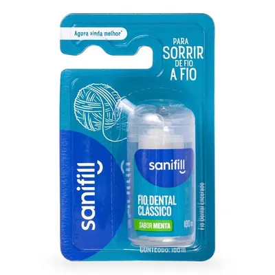 Fio Dental Sanifill Clássico Menta 100m