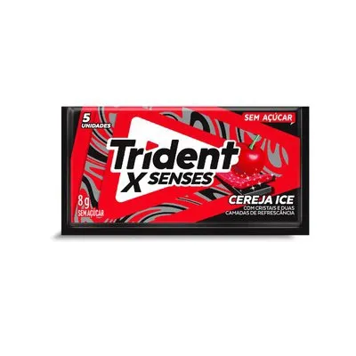 Chiclete Trident Xsenses Cereja Sem Açúcar 8G - Embalagem Com 5 Unidades preço