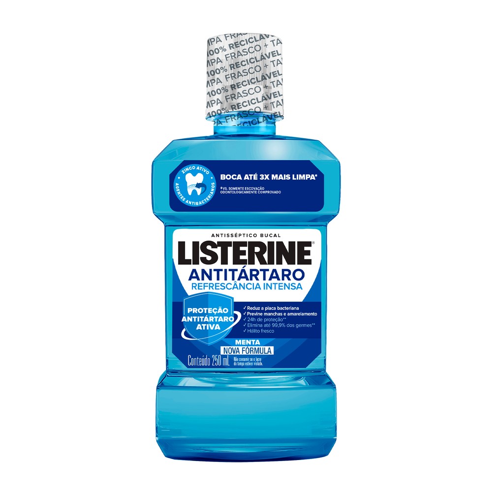 Enxaguante Antisséptico Bucal Antisséptico Listerine Tartar Control 250ml