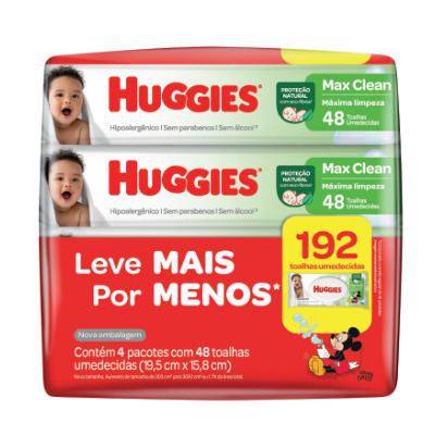 Lenço Umedecido Huggies Max Clean 192 Unidades