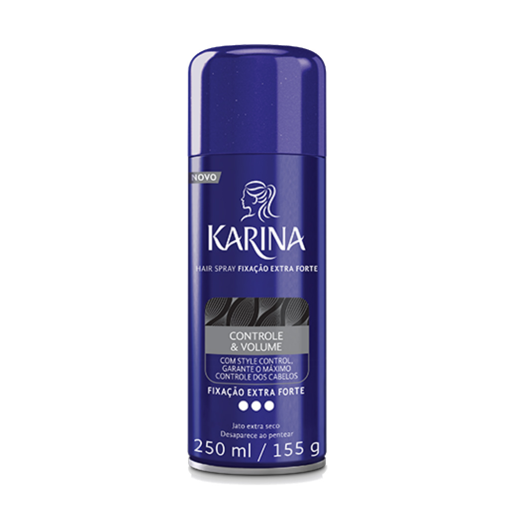 Fixador em Spray Karina Extra Forte Controle e Volume 250ml