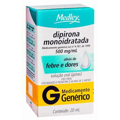 Dipirona Sódica Monoidratada Medley Gotas 500mg 20ml