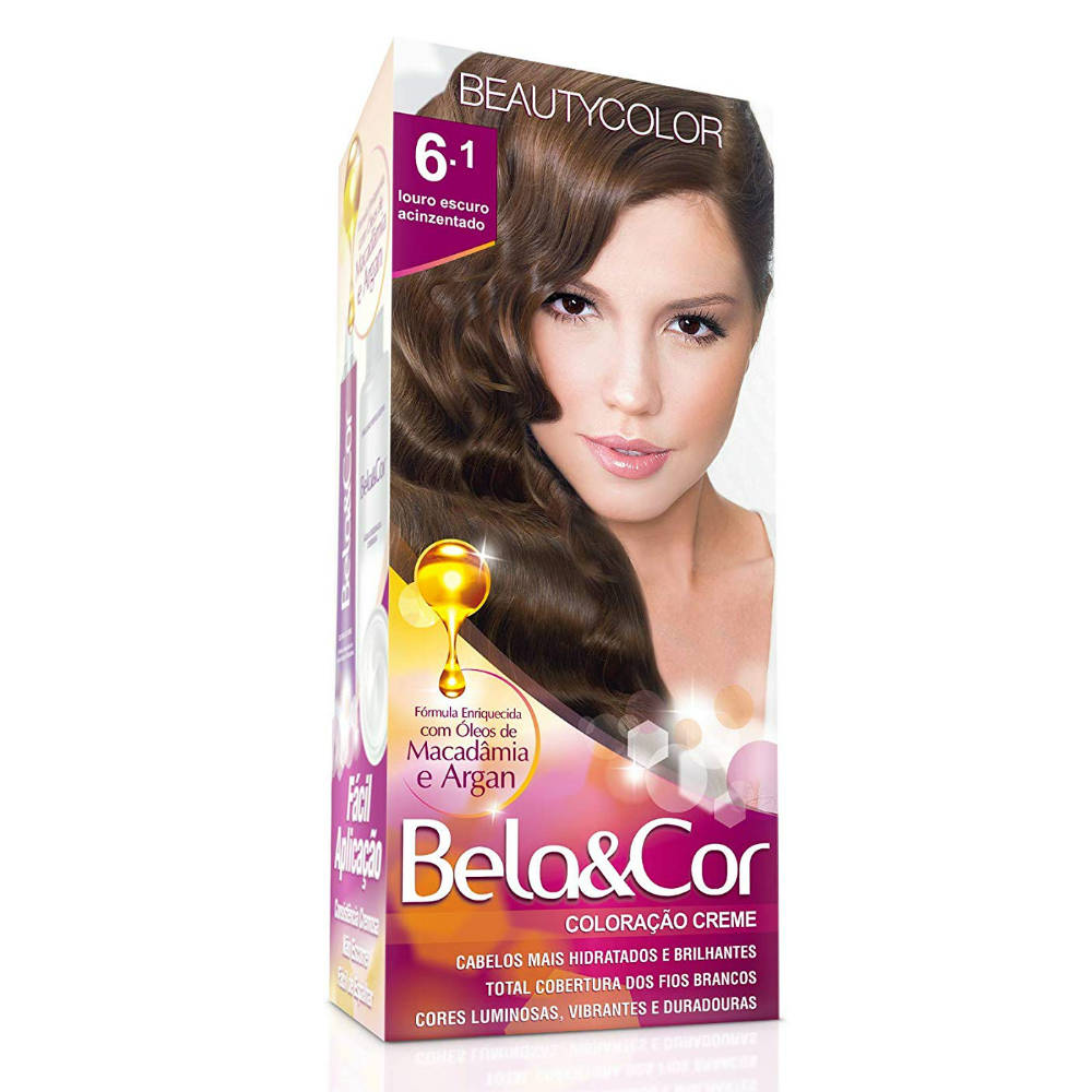 Tintura Beauty Color Bela&Cor 6.1 Louro Escuro Acinzentado