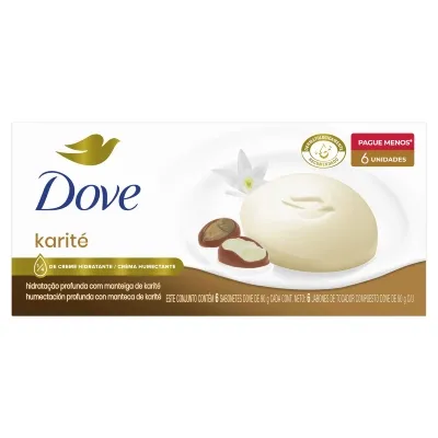 Kit Sabonete Dove Delicious Care Karité e Baunilha 6 Unidades