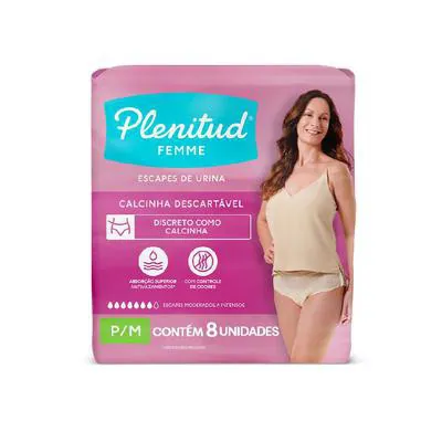 Roupa Íntima Plenitud Femme P/M 8 Unidades