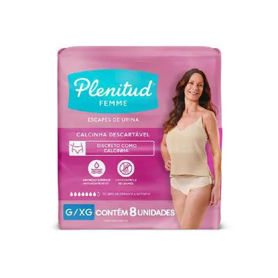 Roupa Íntima Plenitud Femme G/XG 8 Unidades