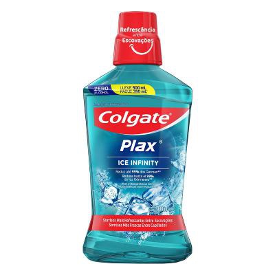 Enxaguante Bucal Colgate Plax Ice Infinity Leve 500ml Pague 350ml