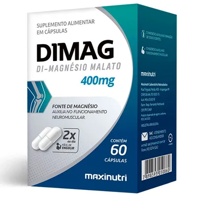 Dimag Di Magnésio Malato 400mg 60 Cápsulas