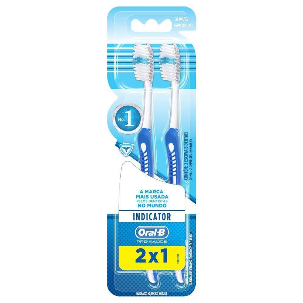 Kit Escova Dental Macia 20% Oral-B Pro-Saúde Indicator 2 Unidades