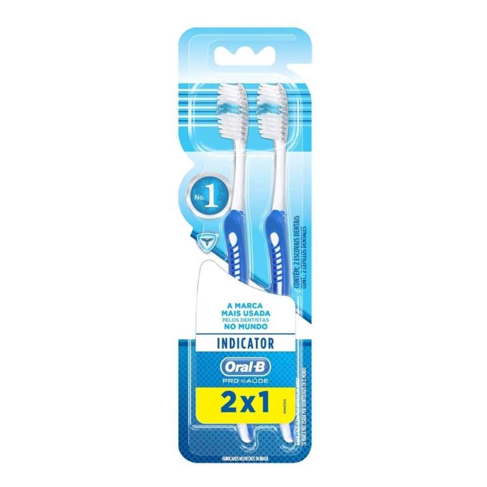 Kit Escova Dental Macia 40% Oral-B Pro-Saúde Indicator 2 Unidades