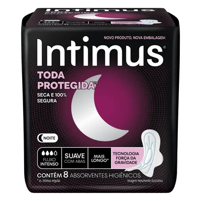 Absorvente Com Abas Noite Suave Intimus Toda Protegida Mais Longo 8 Unidades preço