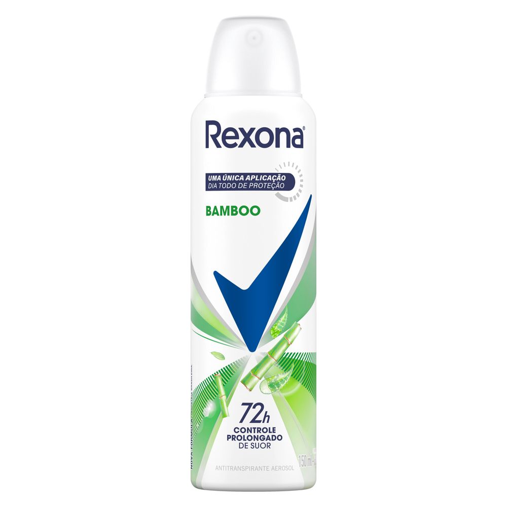 Desodorante Antitranspirante Aerosol Feminino Rexona Bamboo 72 horas 150ml