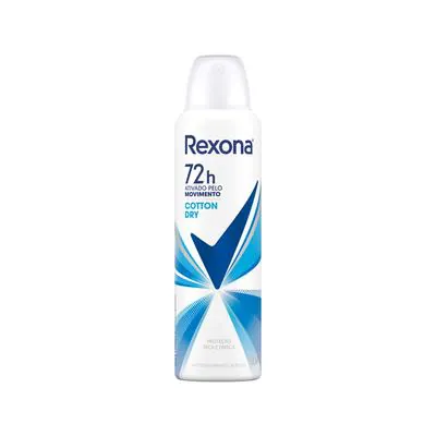 Desodorante Antitranspirante Aerosol Feminino Rexona Cotton Dry 72 horas 150ml