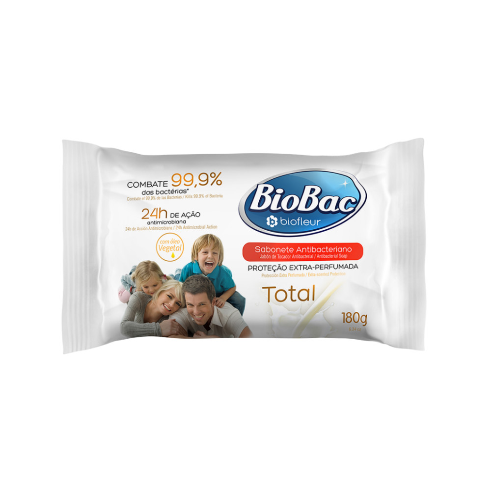 Sabonete Antibacteriano Biofleur Biobac Total 180g