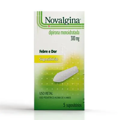 Novalgina 300mg 5 Supositórios Infantil