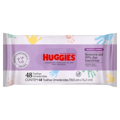 Lenço Umedecido Huggies Rosto E Corpo Com 48 Unidades preço