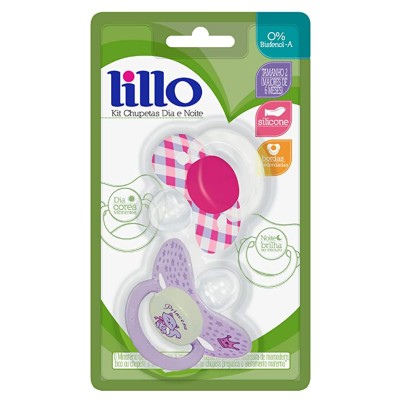 Kit Chupeta Lillo Dia Noite Lilás 2 Unidades