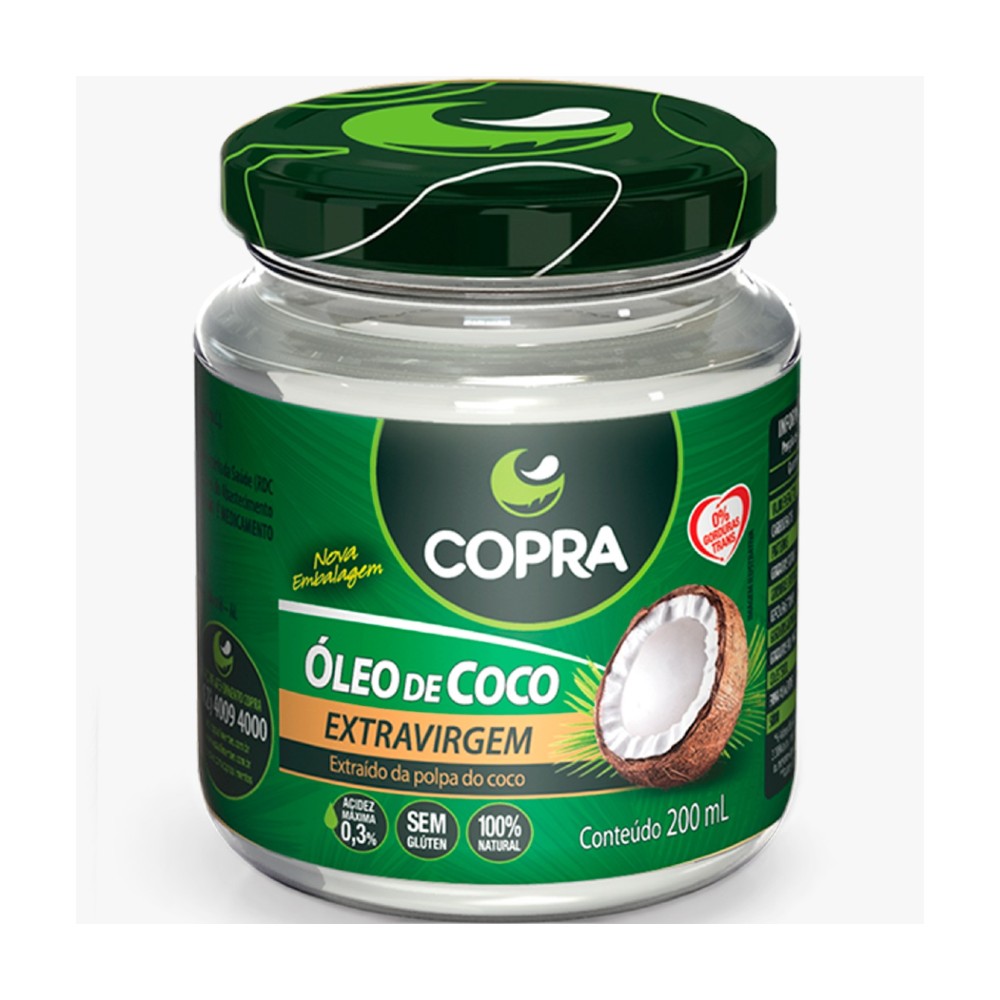 Óleo de Coco Copra Extra Virgem 200ml