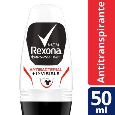 Desodorante Roll-On Rexona Men Antibacterial Invisible 50ml