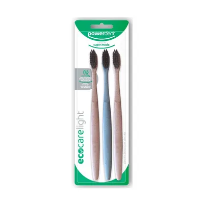 Escova Dental Power Dent Eco Care Light Super Macia 3 Unidades