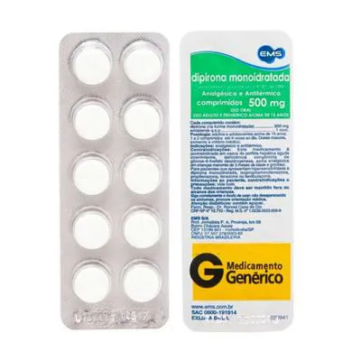 Dipirona Sódica Ems 500mg 10 Comprimidos