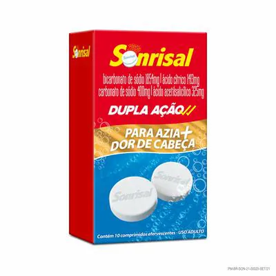 Sonrisal Tradicional Dupla Ação Antiácido 10 Comprimidos Efervescentes