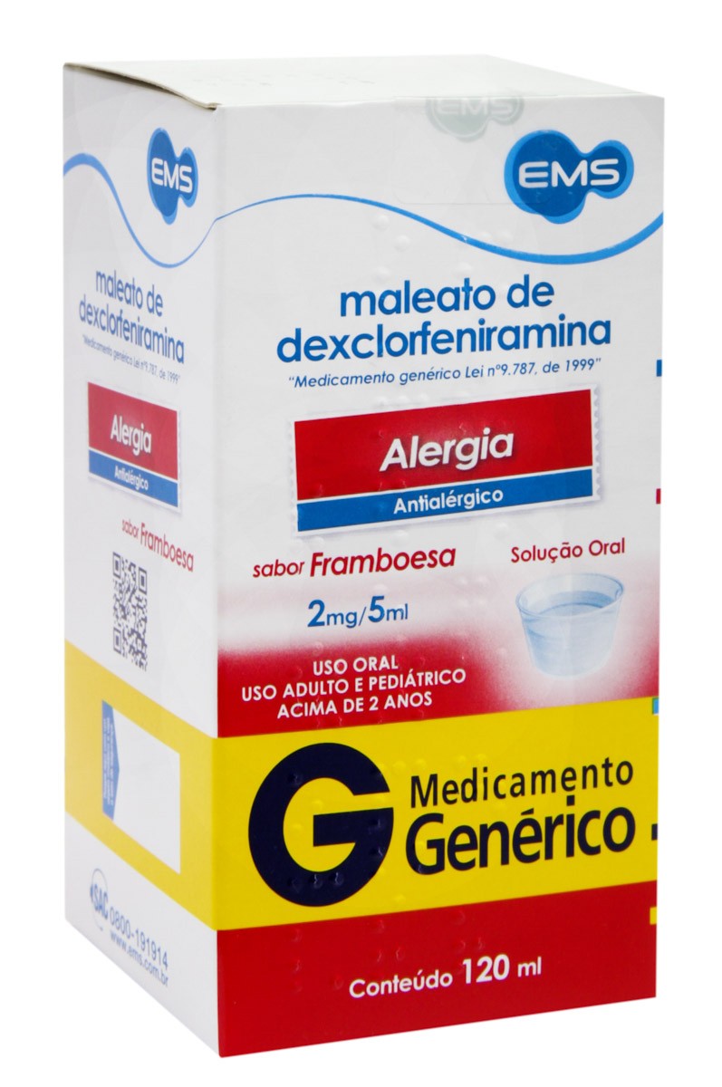 Maleato De Dexclorfeniramina Solução Ems Solução Oral 120ml