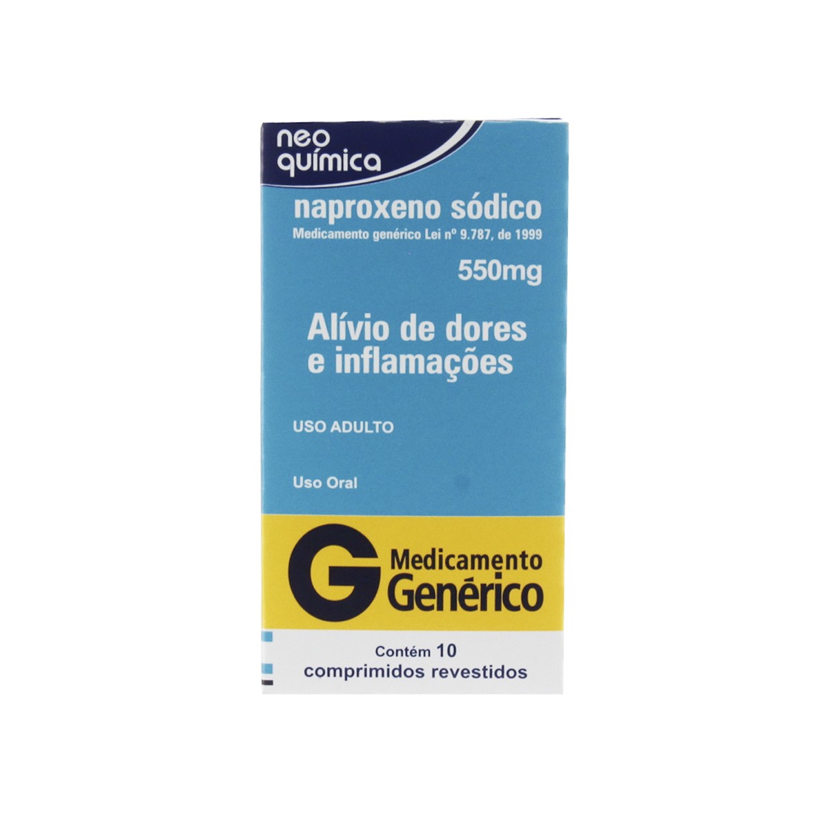 Naproxeno Sódico Neo Química 550mg 10 Comprimidos