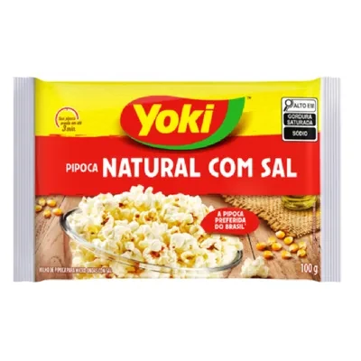 Pipoca de Micro-Ondas Yoki Natural com Sal 100g