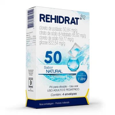 Rehidrat 50mg 4 Envelopes Sabor Natural