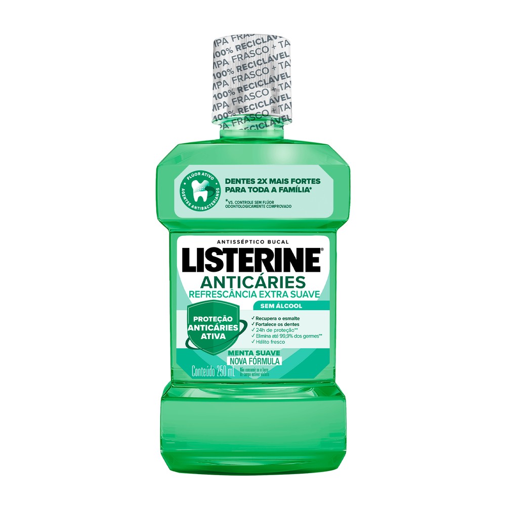 Enxaguante Bucal Antisséptico Listerine Anti-Cáries Zero 250ml