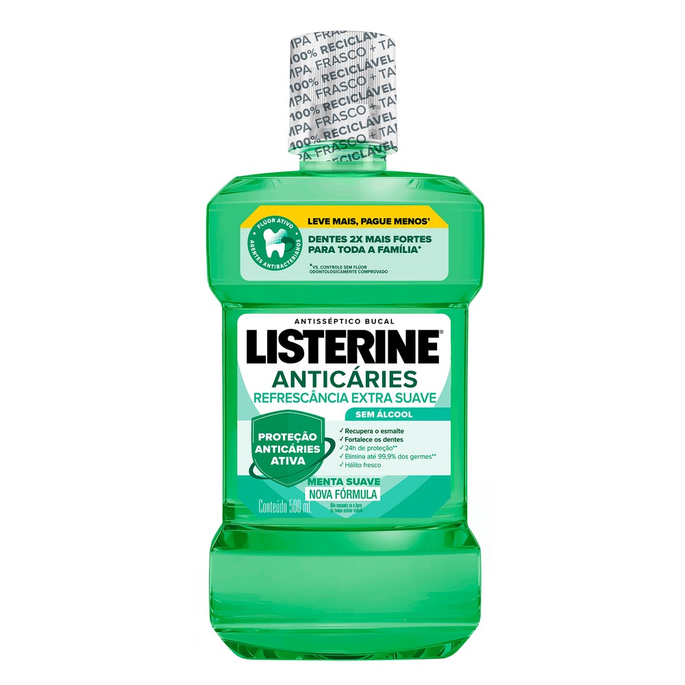 Enxaguante Bucal Antisséptico Listerine Anti-Cáries Zero 500ml