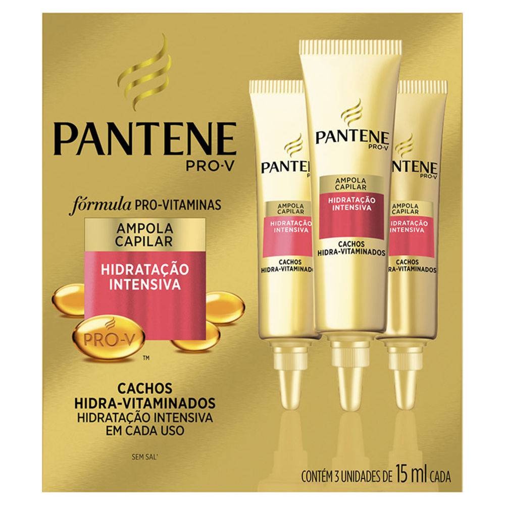 Ampola de Tratamento Pantene Cachos Hidravitaminados 15ml com 3un